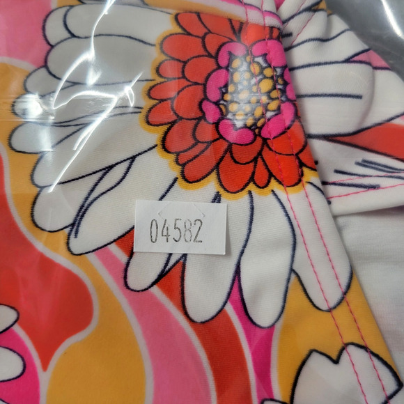 Cia Maritima Cheeky Bikini Bottom Womens M Retro Floral Swim Brazilian Ruched - Picture 13 of 13